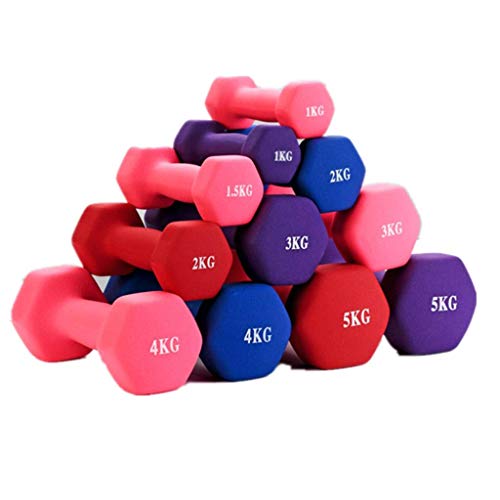 AJH Mancuernas de Neopreno (Elija de 1 kg 1,5 kg 2 kg 3 kg) para Ejercicios de Gimnasio en casa Fitness y Pesas para Mujeres y Hombres Mancuernas Anti-enrolladas