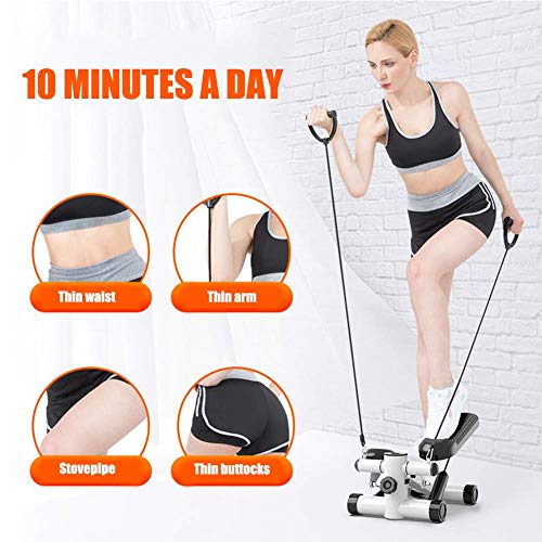 AJH Mini máquina de Ejercicios Paso a Paso, Paso a Paso hidráulico con Pantalla LCD, Paso a Paso para Gimnasio en casa, Equipo de Fitness Multifuncional Femenino,