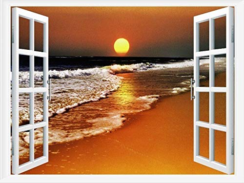 AJleil Puzzle 1000 Piezas Pintura de decoración de Imagen de Ventana de Paisaje Puzzle 1000 Piezas paisajes Educativo Divertido Juego Familiar para niños adultos50x75cm(20x30inch)