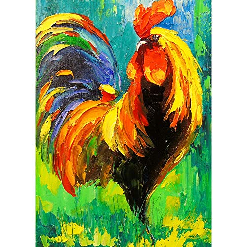 AJleil Puzzle 1000 Piezas Pintura de Gallo Arte Animal Imagen Acuarela Gallo Pintura Decorativa Puzzle 1000 Piezas clementoni Rompecabezas de Juguete de descompresión intelectual50x75cm(20x30inch)