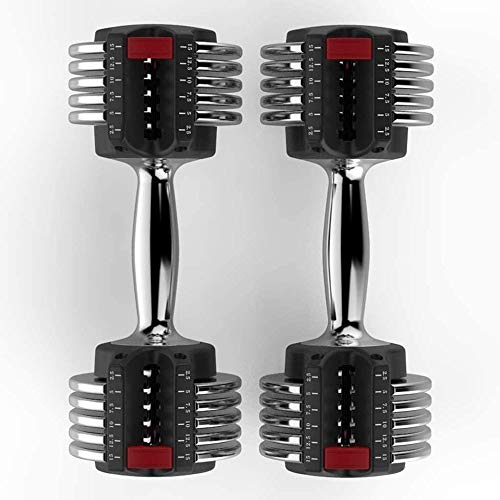 Ajustable Dumbbell Set de Fitness con Mancuernas Dial Home Fitness Products Mancuernas Hombres Gym Equipment Mancuernas Pair for Hombre y Mujer con el Soporte del Peso Total de 30 Libras