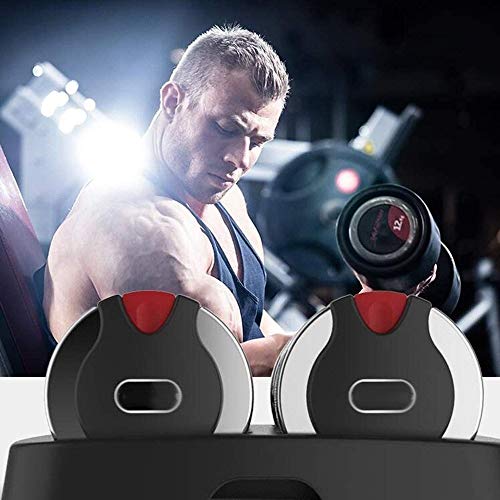 Ajustable Dumbbell Set de Fitness con Mancuernas Dial Home Fitness Products Mancuernas Hombres Gym Equipment Mancuernas Pair for Hombre y Mujer con el Soporte del Peso Total de 30 Libras