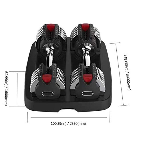 Ajustable Dumbbell Set de Fitness con Mancuernas Dial Home Fitness Products Mancuernas Hombres Gym Equipment Mancuernas Pair for Hombre y Mujer con el Soporte del Peso Total de 30 Libras