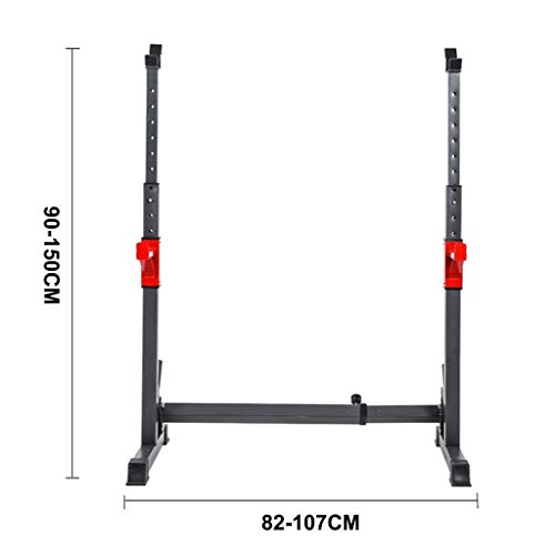 Ajustable En Rack con Barra Jaula De Sentadillas Peso Equipo De Formación Home Fitness Equipment Equipo De Ejercicio Equipo De Entrenamiento Muscular (Color : Black, Size : 110x55x170cm)