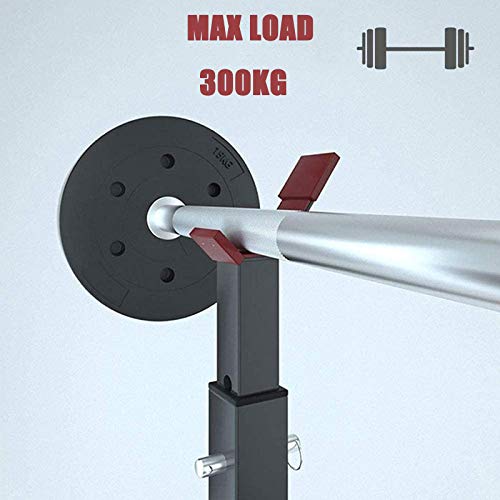 Ajustable Squat Rack Barbell Stands,Heavy Duty Estante para Sentadillas Soporte de Entrenamiento,Rack de Fuerza Gimnasio en Casa Fitness Equipo 300 kg de Carga MáXima