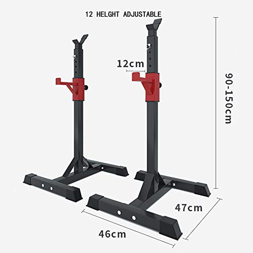 Ajustable Squat Rack Barbell Stands,Heavy Duty Estante para Sentadillas Soporte de Entrenamiento,Rack de Fuerza Gimnasio en Casa Fitness Equipo 300 kg de Carga MáXima