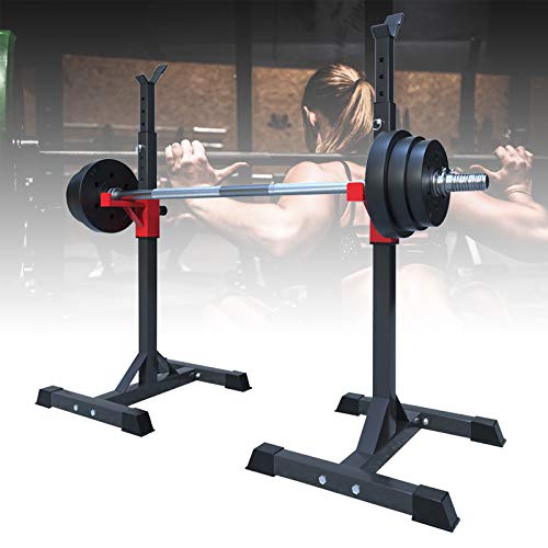 Ajustable Squat Rack Barbell Stands,Heavy Duty Estante para Sentadillas Soporte de Entrenamiento,Rack de Fuerza Gimnasio en Casa Fitness Equipo 300 kg de Carga MáXima