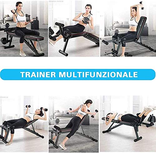 Ajustables Banco De Musculacion Banco De Musculacion Multifunción, Plegable Inclinación con Curler Piernas, para Entrenamiento de Cuerpo Completo, para Gimnasio en casa