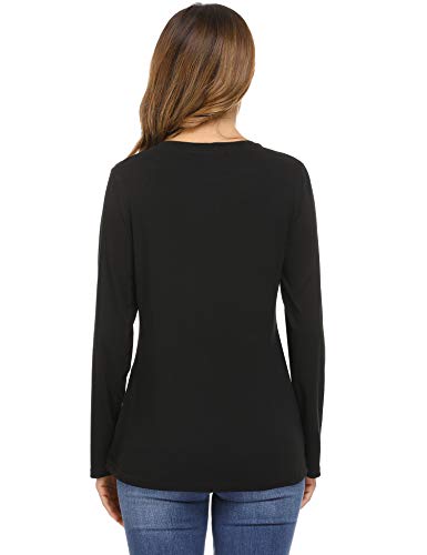 Akalnny Camisa de Lactancia Mujer Manga Larga Ropa de Premamá Algodón Transpirable Suave Camiseta de Embarazada Cómodo Akalnny Camisa de Lactancia Mujer Manga Larga Ropa de Premamá Algodón Transpirable Suave Camiseta de Embarazada Cómodo