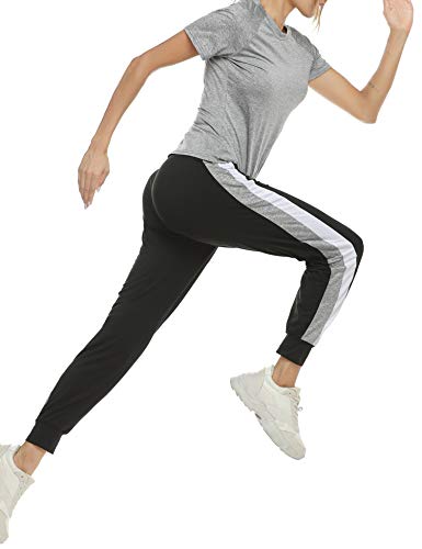 Akalnny Mujer 2 Piezas Chándales Casuales Conjunto de Camiseta y Pantalón de Manga Corta Verano para Correr Yoga Ropa Deportiva（Gris,XXL