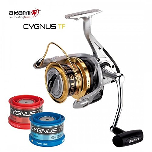 akami Cygnus TF - carrete para pesca surfcasting de 2 bobinas, de teflón