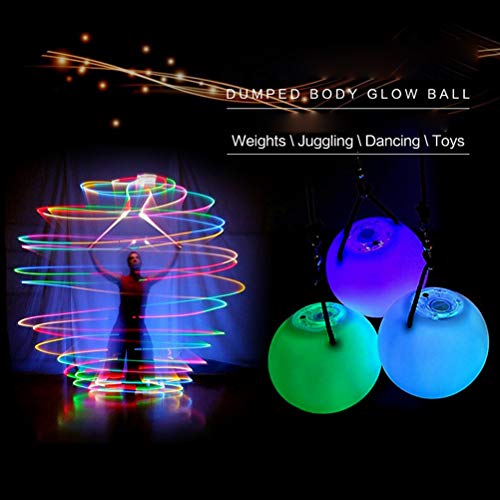 Akemaio 2 Piezas de Bolas LED POI Glow Bolas LED Glow Ball 9 Modo 7 Color POI Light Ball Akemaio 2 Piezas de Bolas LED POI Glow Bolas LED Glow Ball 9 Modo 7 Color POI Light Ball