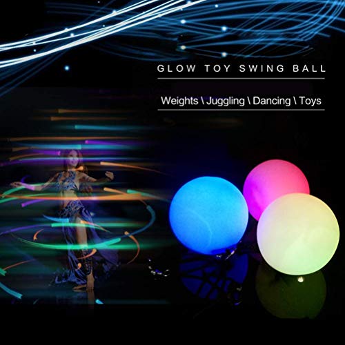 Akemaio 2 Piezas de Bolas LED POI Glow Bolas LED Glow Ball 9 Modo 7 Color POI Light Ball