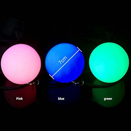 Akemaio 2 Piezas de Bolas LED POI Glow Bolas LED Glow Ball 9 Modo 7 Color POI Light Ball