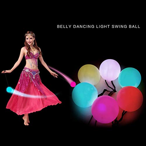 Akemaio 2 Piezas de Bolas LED POI Glow Bolas LED Glow Ball 9 Modo 7 Color POI Light Ball