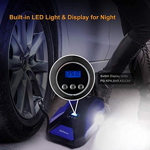 Akface Compresor de Aire Coche,Inflador Coches Portatil,Inflador Neumaticos Hasta 150 PSI,Compresores 12v para Bicicleta de Coche y Otros Inflables,Azul Akface Compresor de Aire Coche,Inflador Coches Portatil,Inflador Neumaticos Hasta 150 PSI,Compresores 12v para Bicicleta de Coche y Otros Inflables,Azul