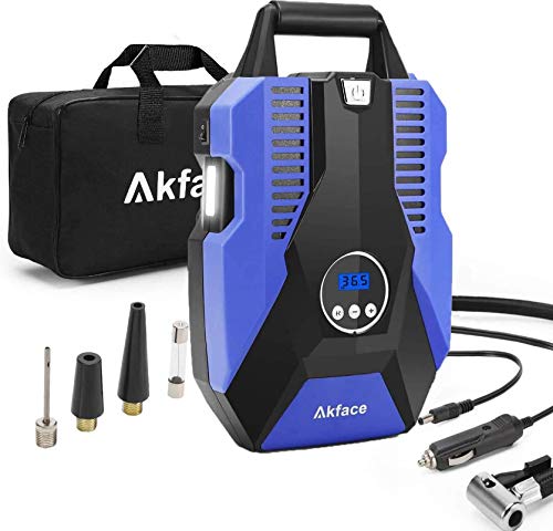 Akface Compresor de Aire Coche,Inflador Coches Portatil,Inflador Neumaticos Hasta 150 PSI,Compresores 12v para Bicicleta de Coche y Otros Inflables,Azul Akface Compresor de Aire Coche,Inflador Coches Portatil,Inflador Neumaticos Hasta 150 PSI,Compresores 12v para Bicicleta de Coche y Otros Inflables,Azul
