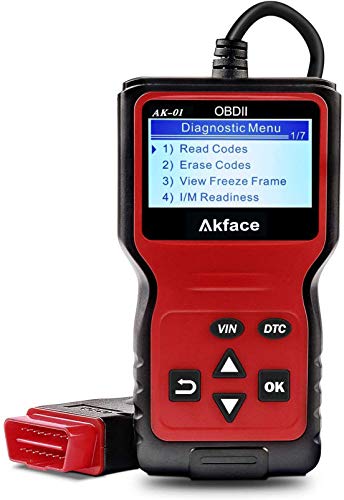 Akface Escáner OBD2, Sistemas de Diagnóstico del Motor OBDII, Lector de Códigos OBD2 Herramienta de Vehículos de Fallas con Lectura y Borrado de Códigos de Error Soporte Multilingüe …