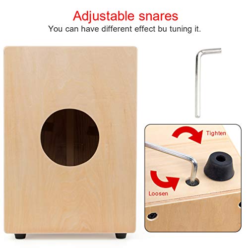 Aklot Tambor Cajón Conjunto de caja compacta de mermelada acústica Cajones de percusión con funda Para niños y adultos principiantes 25 * 25 * 36 cm