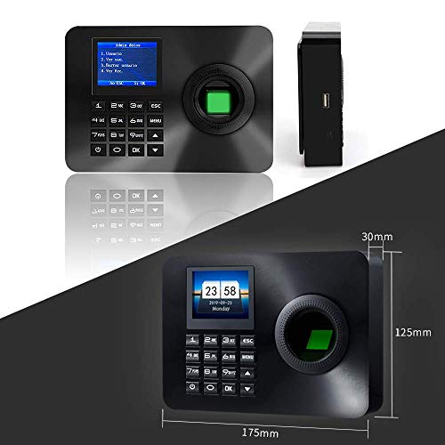 Aktivstar Maquina Asistencia Empleados de Fichar Huella Dactilar con Sistema Española, Pantalla LCD Memoria Flash de 8GB Relojes Relojes para Fichar con Capacidad de 3000 Huellas Dactilares Aktivstar Maquina Asistencia Empleados de Fichar Huella Dactilar con Sistema Española, Pantalla LCD Memoria Flash de 8GB Relojes Relojes para Fichar con Capacidad de 3000 Huellas Dactilares