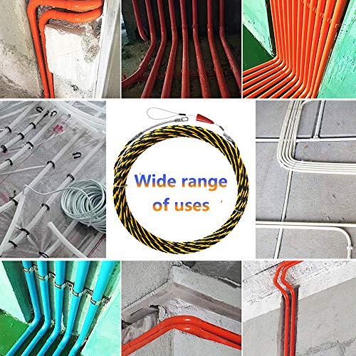 Akuoly Guia pasacables Alambre retráctil en espiral de 15 m, de poliéster trenzado de 3 capas, con muelle de guía, ideal para la colocación de cables Akuoly Guia pasacables Alambre retráctil en espiral de 15 m, de poliéster trenzado de 3 capas, con muelle de guía, ideal para la colocación de cables