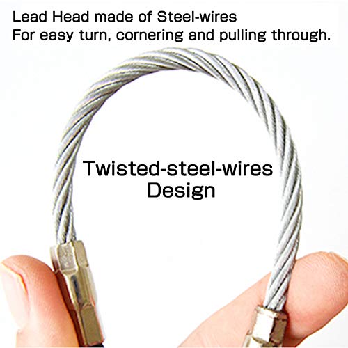 Akuoly Guia pasacables Alambre retráctil en espiral de 15 m, de poliéster trenzado de 3 capas, con muelle de guía, ideal para la colocación de cables Akuoly Guia pasacables Alambre retráctil en espiral de 15 m, de poliéster trenzado de 3 capas, con muelle de guía, ideal para la colocación de cables