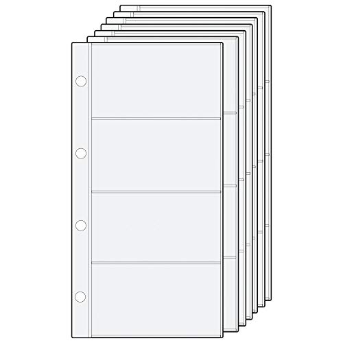 Alassio 1012 - Recambio para archivador de Tarjetas de Visita, Inserto de PVC Transparente, 10 Hojas con 4 Compartimentos, Inserto Aprox. 11 x 23 cm, con Registro de la A a la Z