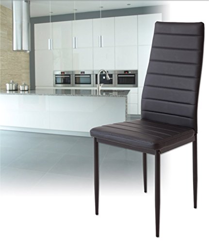 Albatros 2698 Milano Set de 6 sillas de Comedor, Negro