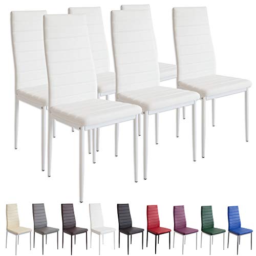 Albatros 2699 Milano Set de 6 sillas de Comedor, Blanco