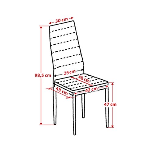 Albatros 2709 Milano Set de 6 sillas de Comedor, Rojo Albatros 2709 Milano Set de 6 sillas de Comedor, Rojo