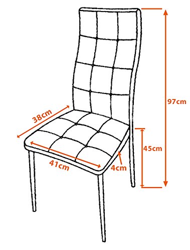 Albatros Silla de Comedor Rimini, Set de 6, Gris, SGS Probado