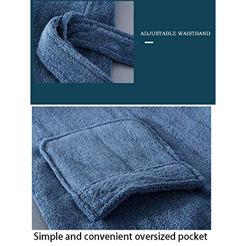 Albornoz Hombre Pijama Manga Larga con Cuello En V Toallas De Algodón Espesado Camisón Ropa De Dormir Talla Grande Bata De Mañana Servicio A Domicilio M, L, XL, XXL,Azul,XL Albornoz Hombre Pijama Manga Larga con Cuello En V Toallas De Algodón Espesado Camisón Ropa De Dormir Talla Grande Bata De Mañana Servicio A Domicilio M, L, XL, XXL,Azul,XL