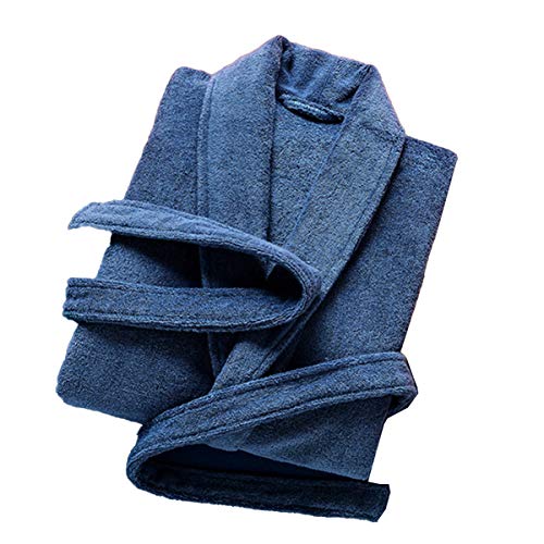 Albornoz Hombre Pijama Manga Larga con Cuello En V Toallas De Algodón Espesado Camisón Ropa De Dormir Talla Grande Bata De Mañana Servicio A Domicilio M, L, XL, XXL,Azul,XL Albornoz Hombre Pijama Manga Larga con Cuello En V Toallas De Algodón Espesado Camisón Ropa De Dormir Talla Grande Bata De Mañana Servicio A Domicilio M, L, XL, XXL,Azul,XL