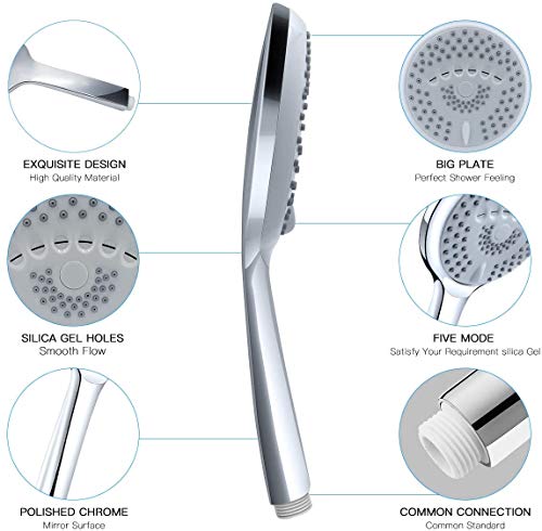 Alcachofa Ducha Con Manguera,Autolimpiante Universal de Alta Presión,5 Modos Alcachofa Ducha Universal de Alta Presión Ahorro de Agua para Baño Alcachofa Ducha Con Manguera,Autolimpiante Universal de Alta Presión,5 Modos Alcachofa Ducha Universal de Alta Presión Ahorro de Agua para Baño