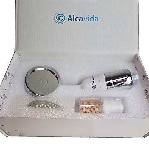 Alcavida- filtro para la ducha purifica y absorbe las impurezas del agua como cloro, cal, bacterias residuos orgánicos y aporta colageno y vitamina c