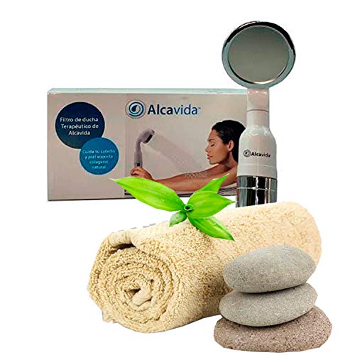 Alcavida- filtro para la ducha purifica y absorbe las impurezas del agua como cloro, cal, bacterias residuos orgánicos y aporta colageno y vitamina c