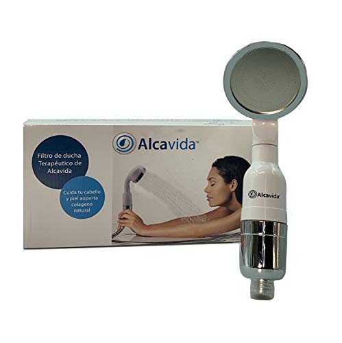 Alcavida- filtro para la ducha purifica y absorbe las impurezas del agua como cloro, cal, bacterias residuos orgánicos y aporta colageno y vitamina c