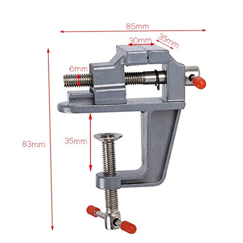 Aleación de aluminio Pequeña Mini Abrazadera de mesa Vice Hobby Jewlery Work 30MM - Mesa de bricolaje Vice En miniatura Vise Pequeños joyeros Hobby Clamp On Bench Vice Tool Broca de sujeción