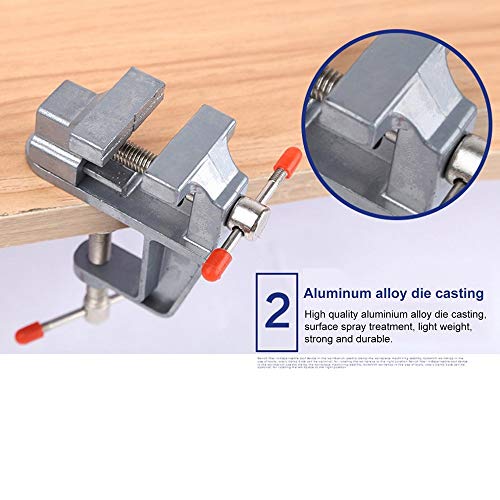 Aleación de aluminio Pequeña Mini Abrazadera de mesa Vice Hobby Jewlery Work 30MM - Mesa de bricolaje Vice En miniatura Vise Pequeños joyeros Hobby Clamp On Bench Vice Tool Broca de sujeción