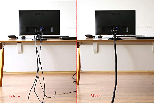 Alex Tech 10mm-3.1m Manguito de Cable Auto-Cierre Recoge Cables Cubre Cables Organizador Cables Funda Cables para Computadora PC Automotriz - Negro Alex Tech 10mm-3.1m Manguito de Cable Auto-Cierre Recoge Cables Cubre Cables Organizador Cables Funda Cables para Computadora PC Automotriz - Negro