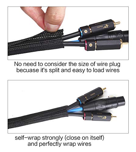 Alex Tech 10mm-3.1m Manguito de Cable Auto-Cierre Recoge Cables Cubre Cables Organizador Cables Funda Cables para Computadora PC Automotriz - Negro Alex Tech 10mm-3.1m Manguito de Cable Auto-Cierre Recoge Cables Cubre Cables Organizador Cables Funda Cables para Computadora PC Automotriz - Negro