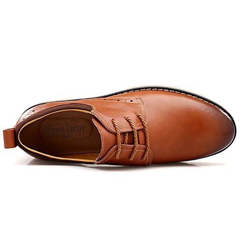 Alexis Leroy Hombre Classic Casual Punta Oxfords Zapatos de Piel