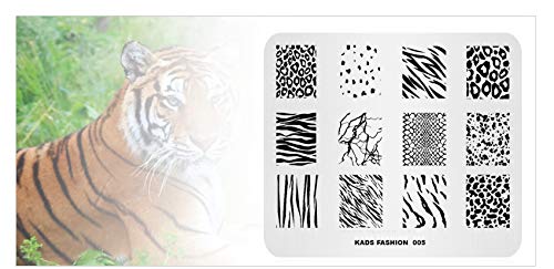 Alexnailart Placa de estampado para uñas Leopardo Imagen plantillas impresión de esmalte de uñas Herramienta de diseño de manicura