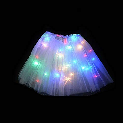 Alexsix LED Dancing Skirt, Girl Tutu Skirts,Magic Light Princess LED Dancing Skirt Luminous Christmas Party Stage Cute Tulle Ballet Children Girl Costume