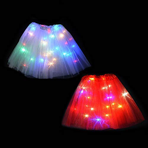 Alexsix LED Dancing Skirt, Girl Tutu Skirts,Magic Light Princess LED Dancing Skirt Luminous Christmas Party Stage Cute Tulle Ballet Children Girl Costume