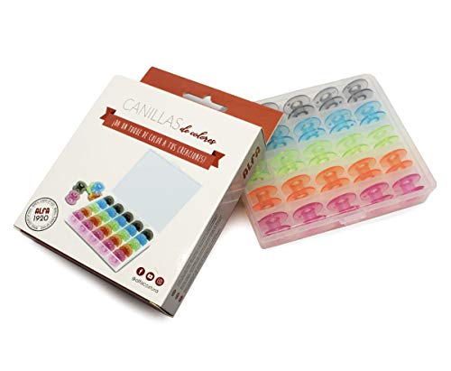 Alfa 6050-Caja 25 canillas Colores, Multicolor