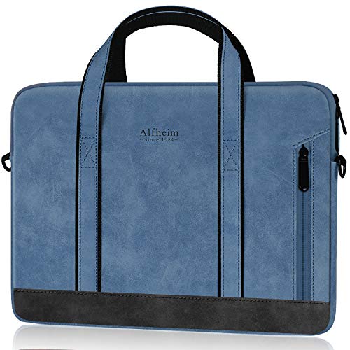 Alfheim Manga Maletín de Cuero Apto para Bolsos de Negocios portátiles de 14 lgadas para Hombre y Mujer Bolsos de Hombro de Viaje Delgados