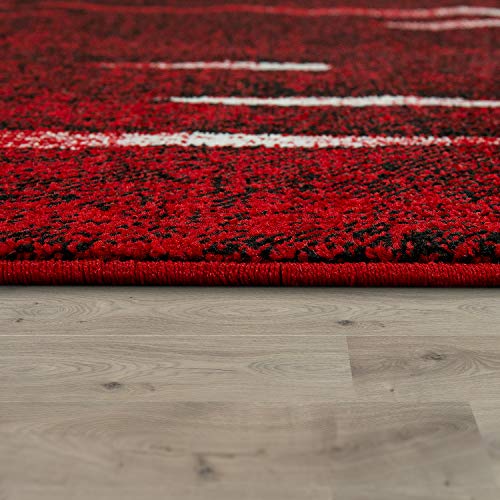 Alfombra De Diseño Moderna De Pelo Corto En Rojo Y Crema Jaspeada, tamaño:160x220 cm Alfombra De Diseño Moderna De Pelo Corto En Rojo Y Crema Jaspeada, tamaño:160x220 cm