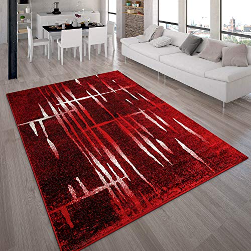 Alfombra De Diseño Moderna De Pelo Corto En Rojo Y Crema Jaspeada, tamaño:160x220 cm Alfombra De Diseño Moderna De Pelo Corto En Rojo Y Crema Jaspeada, tamaño:160x220 cm