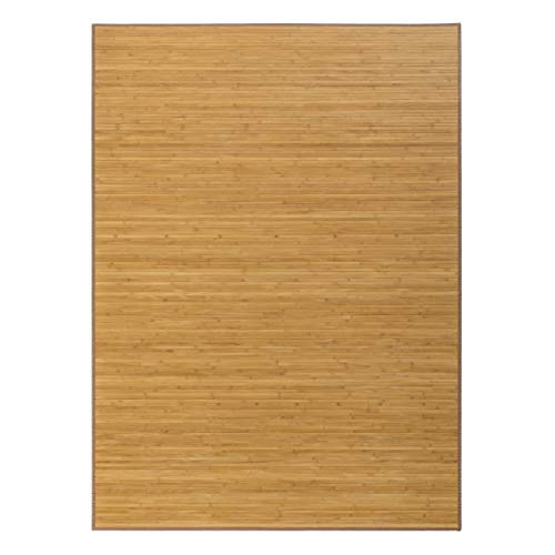Alfombra de salón de bambú marrón de 250x180 cm - LOLAhome